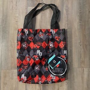 DC Comics Harley Quinn Packable Tote. New with Tags